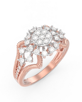 18K Gold & Diamond Ring For Women KRL10420
